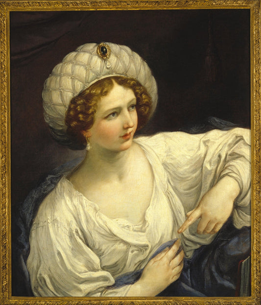 Portrait of a Lady as a Siby l, vintage artwork by Guido Reni, 12x8" (A4) Poster
