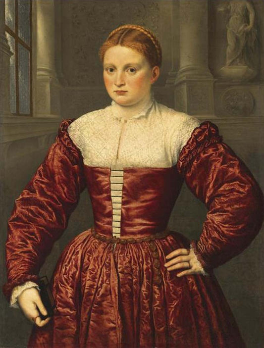 Portrait of a Lady from the Fugger Family, vintage artwork by Paris Bordone, A3 (16x12") Poster Print