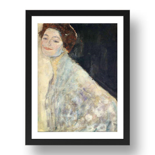 Portrait of a Lady in White (unfinished) 1917 1918 by Gustav Klimt, 17x13" Frame