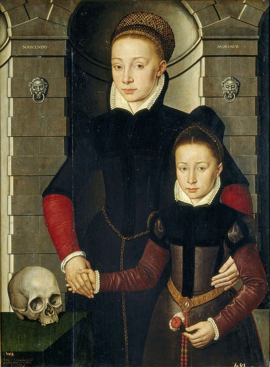 Portrait of a Lady with a Child, vintage artwork by Adriaen van Cronenburg, A3 (16x12") Poster Print