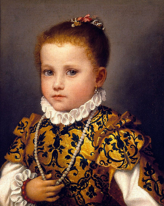 Portrait of a Little Girl of the Redetti Family, vintage artwork by Giovanni Battista Moroni, A3 (16x12") Poster Print