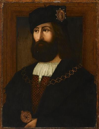 Portrait of a Man, a Knight of the Order of St. Paul, vintage artwork by Bartolomeo Veneto, A3 (16x12") Poster Print