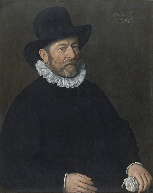 Portrait of a Man aged Fifty-eight, vintage artwork by Cornelis Ketel, 12x8" (A4) Poster