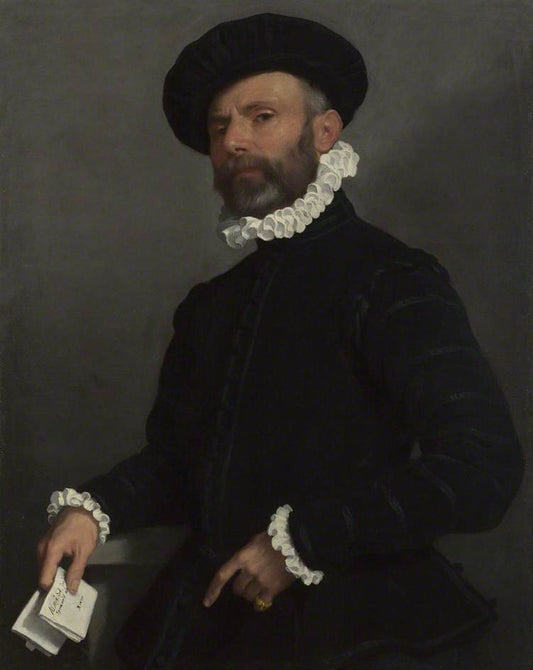 Portrait of a Man Holding a Letter ('L'Avvocato'), vintage artwork by Giovanni Battista Moroni, A3 (16x12") Poster Print