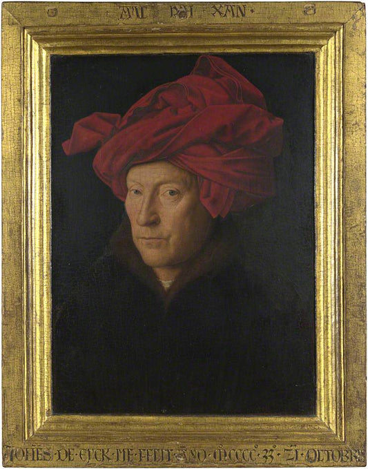 Portrait of a Man in a Turban, Possibly a Self-Portrait, vintage artwork by Jan van Eyck, A3 (16x12") Poster Print