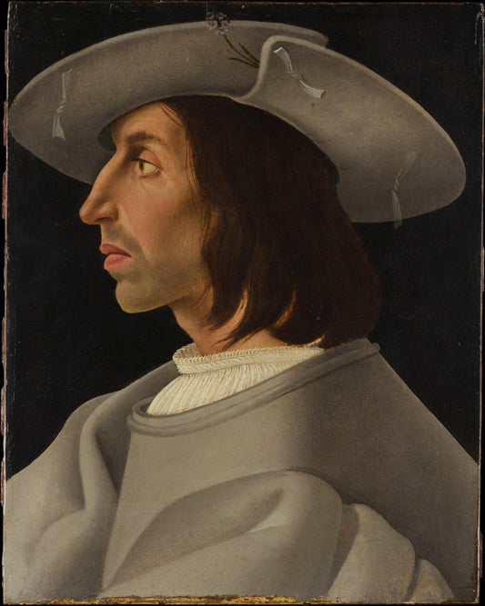 Portrait of a Man in Profile, vintage artwork by German School 16th Century - Unknown, A3 (16x12") Poster Print