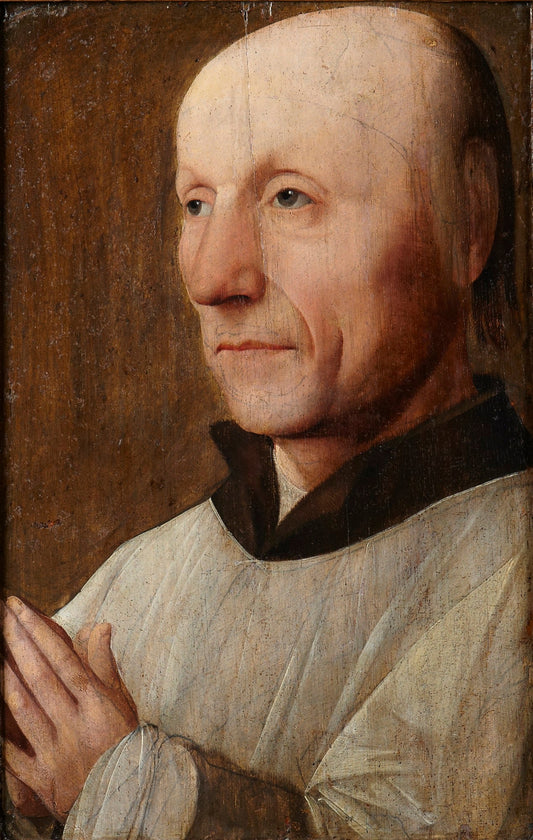 Portrait of a man, possibly a pilgrim, vintage artwork by Jan van Scorel, A3 (16x12") Poster Print