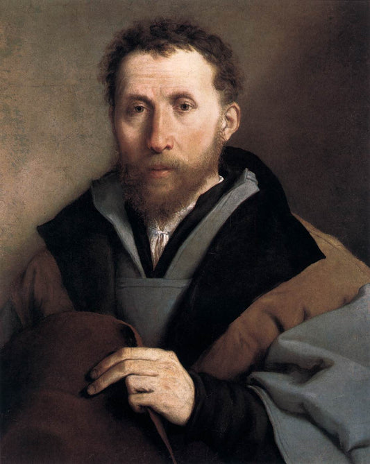 Portrait of a Man with a Felt Hat, vintage artwork by Lorenzo Lotto, A3 (16x12") Poster Print