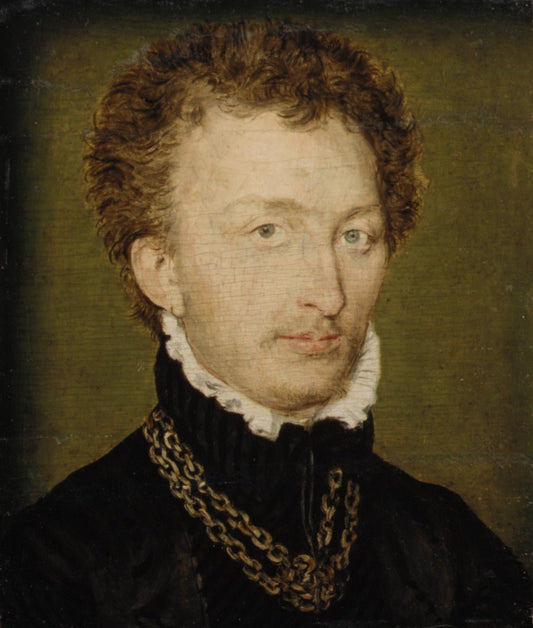 Portrait of a Man with a Gold Chain, vintage artwork by Attributed to Claude Corneille de Lyon, A3 (16x12") Poster Print
