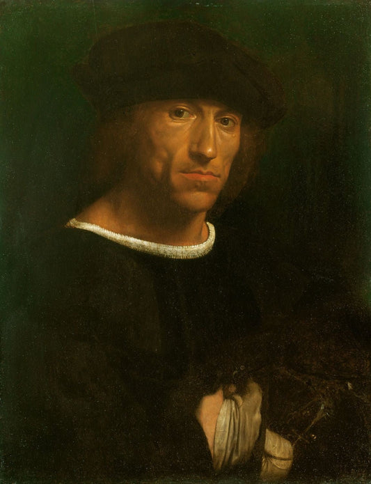 Portrait of a Man with a Hawk, vintage artwork by Attributed to Giovanni Girolamo Savoldo, A3 (16x12") Poster Print