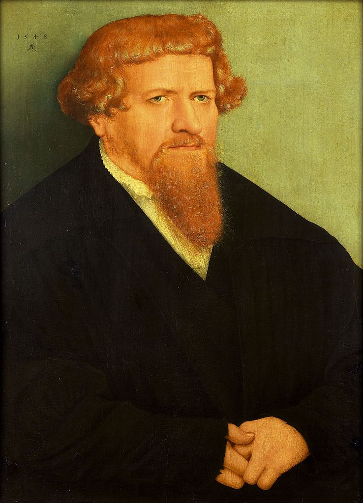 Portrait of a Man with a Red Beard, vintage artwork by Lucas Cranach the Younger, A3 (16x12") Poster Print