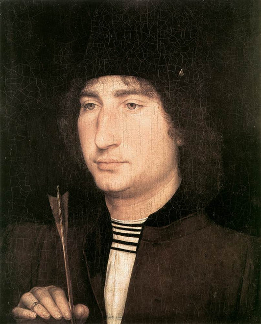 Portrait of a Man with an Arrow, vintage artwork by Hans Memling, A3 (16x12") Poster Print