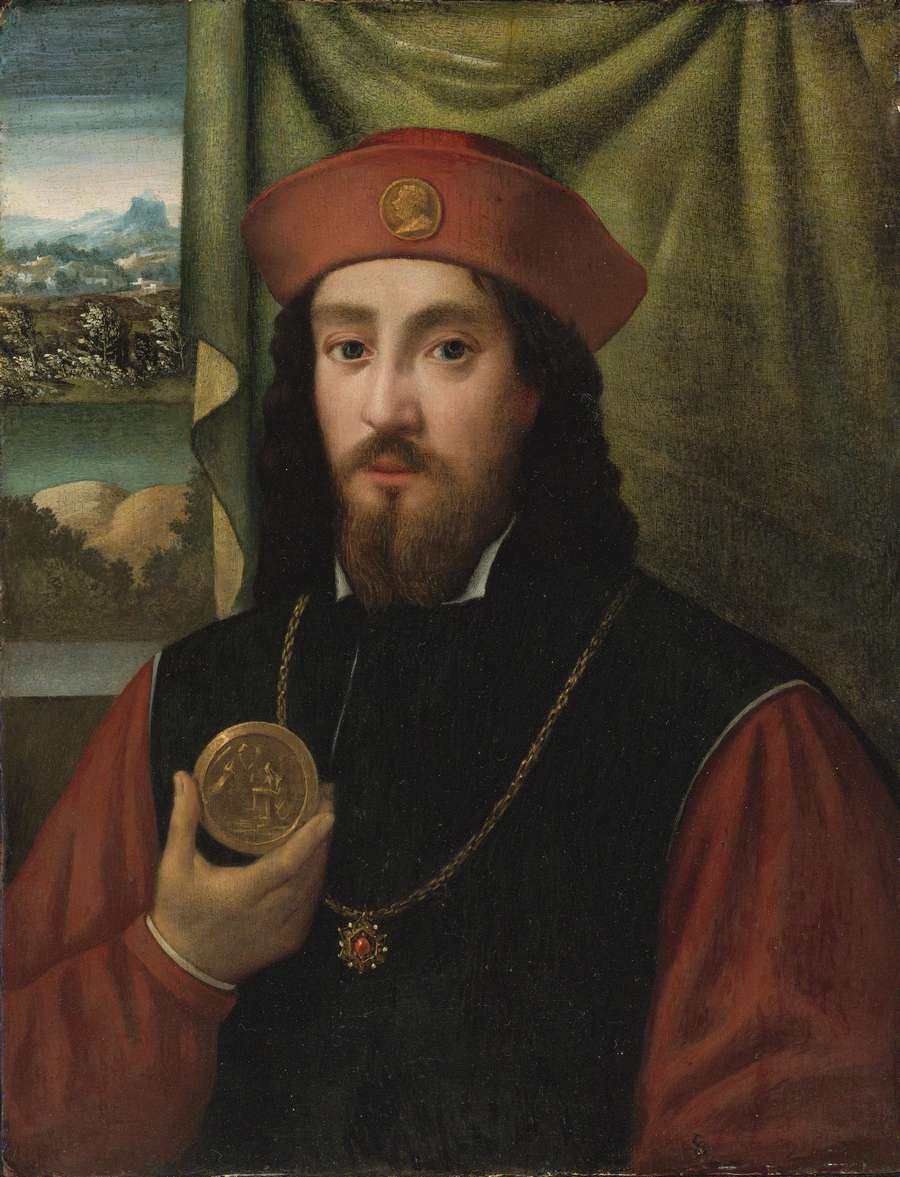 Portrait of a Man with Medal, vintage artwork by Bartolomeo Veneto, A3 (16x12") Poster Print