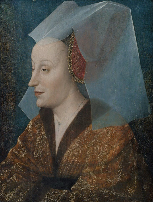 Portrait of a Noble Woman, probably Isabella of Portugal (1397-1472), vintage artwork by Dutch School 15th Century - Unknown, A3 (16x12") Poster Print