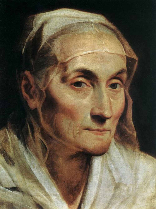 Portrait of a old woman, vintage artwork by Guido Reni, 12x8" (A4) Poster