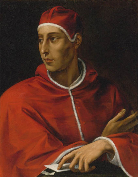 Portrait of a Pope, vintage artwork by Giuseppe Cesari, 12x8" (A4) Poster