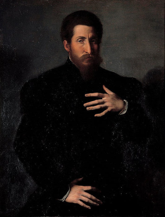 Portrait of a Virile Man, vintage artwork by Girolamo da Carpi, A3 (16x12") Poster Print