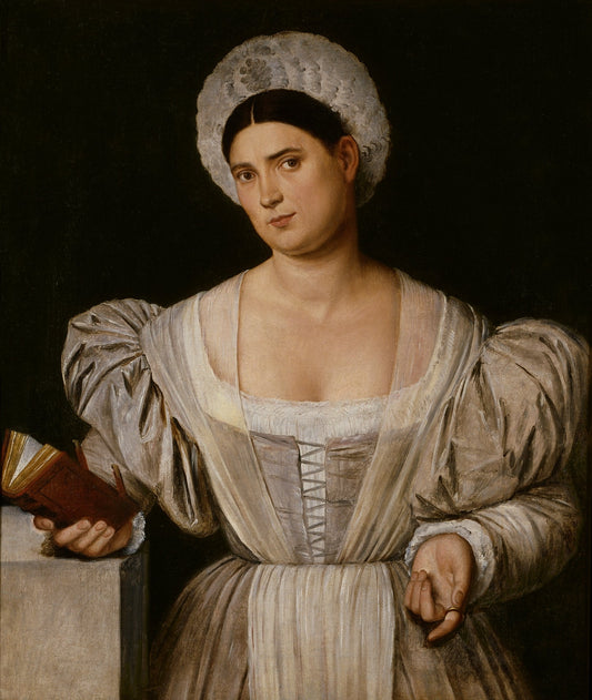 Portrait of a Woman (Agnese, the painter’s sister-in-law?), vintage artwork by Bernardino Licinio, A3 (16x12") Poster Print