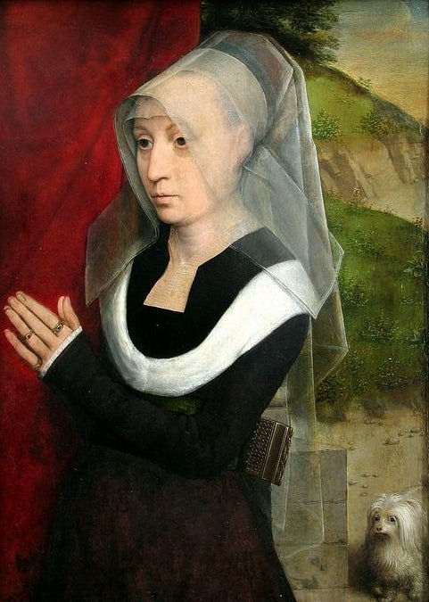 Portrait of a Woman at Prayer, vintage artwork by Hans Memling, A3 (16x12") Poster Print