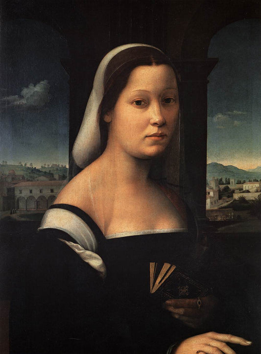 Portrait of a Woman called 'The Nun', vintage artwork by Ridolfo Ghirlandaio, A3 (16x12") Poster Print