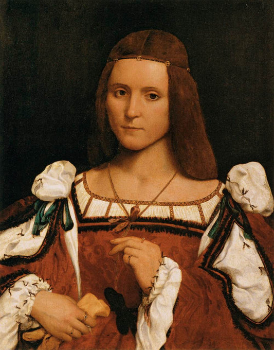 Portrait of a Woman (formerly known as 'Isabella d' Este'), vintage artwork by Giovanni Francesco Caroto, A3 (16x12") Poster Print