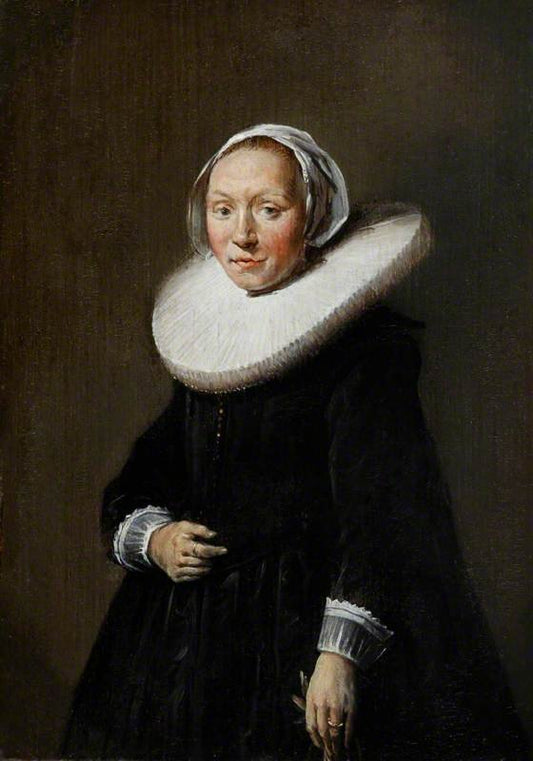 Portrait of a Woman in Black, vintage artwork by Hendrick Pot, 12x8" (A4) Poster