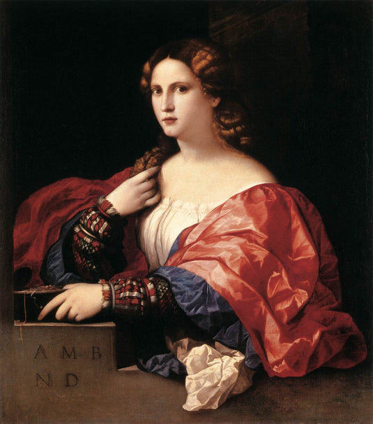 Portrait of a Woman (La Bella), vintage artwork by Palma il Vecchio, A3 (16x12") Poster Print