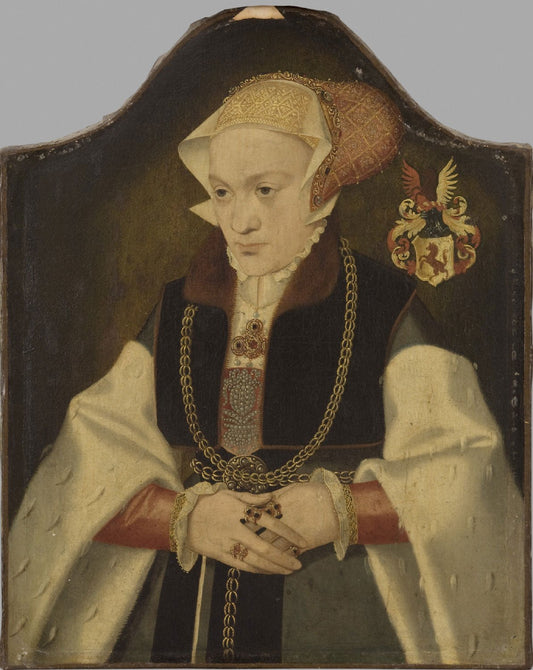 Portrait of a Woman (probably Joanna von Salm), vintage artwork by Bartholomäeus Bruyn the Younger, A3 (16x12") Poster Print