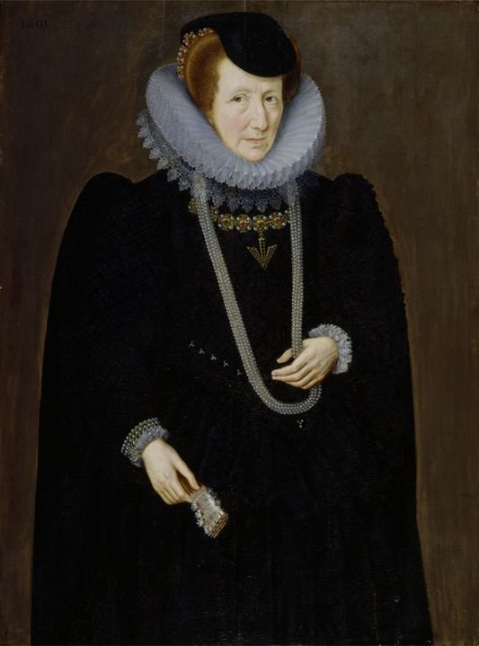 Portrait of a Woman, probably Mary, Lady Scudamore, vintage artwork by Marcus Gheeraerts the Younger, A3 (16x12") Poster Print