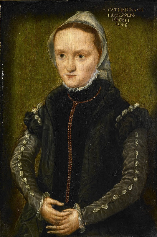 Portrait of a Woman (Self-Portrait?), vintage artwork by Catherina van Hemessen, A3 (16x12") Poster Print