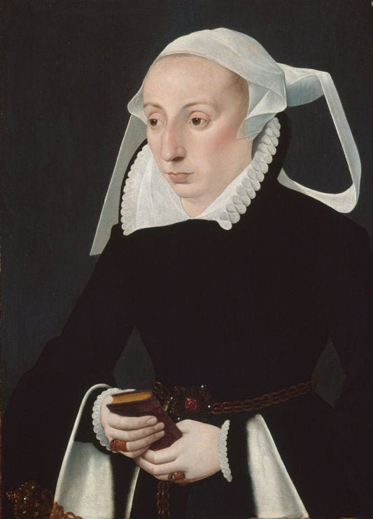 Portrait of a Woman with a Prayer Book, vintage artwork by Bartholomäeus Bruyn the Younger, A3 (16x12") Poster Print