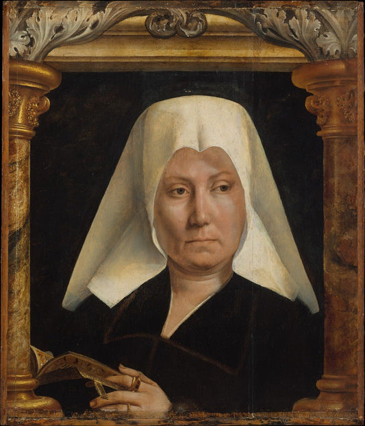 Portrait of a Woman with Prayer Book, vintage artwork by Quentin Massys, A3 (16x12") Poster Print