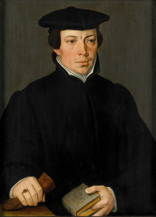 Portrait of a Young Cleric, vintage artwork by Pieter Pourbus, A3 (16x12") Poster Print