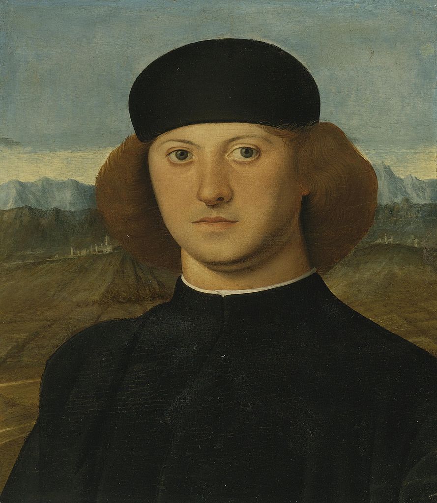 Portrait of a Young Man (Alvise de Franceschi ?), vintage artwork by Marco Basaiti, A3 (16x12") Poster Print