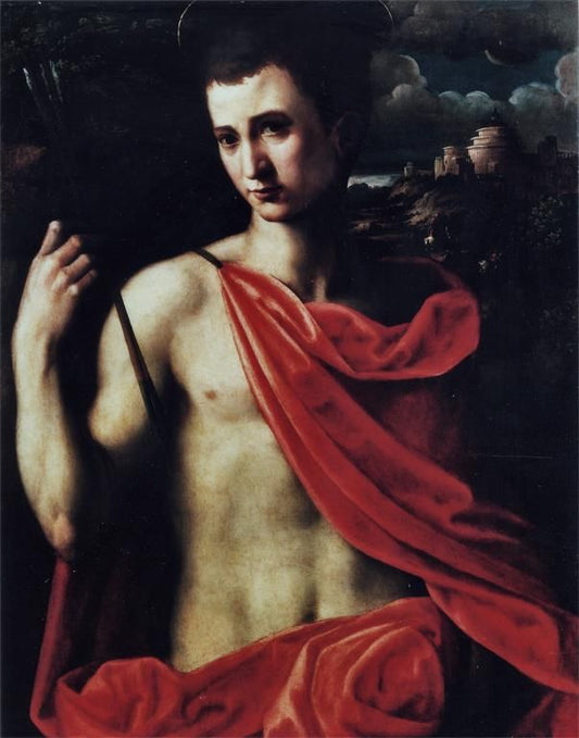 Portrait of a Young Man as Saint Sebastian, vintage artwork by Michele Tosini, A3 (16x12") Poster Print