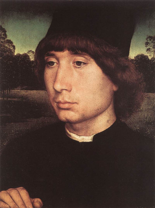 Portrait of a Young Man before a Landscape, vintage artwork by Hans Memling, A3 (16x12") Poster Print