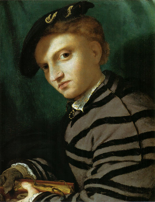 Portrait of a Young Man with a Book, vintage artwork by Lorenzo Lotto, A3 (16x12") Poster Print