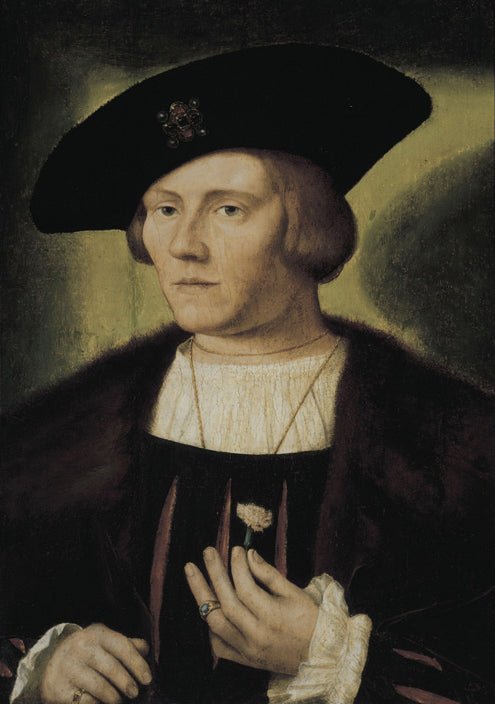 Portrait of a Young Man with a Pink, vintage artwork by Joos van Cleve, A3 (16x12") Poster Print