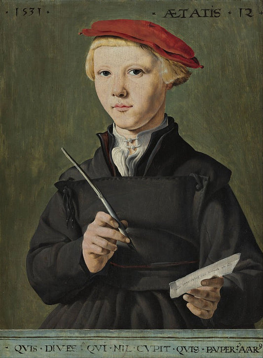 Portrait of a Young Scholar, vintage artwork by Jan van Scorel, A3 (16x12") Poster Print