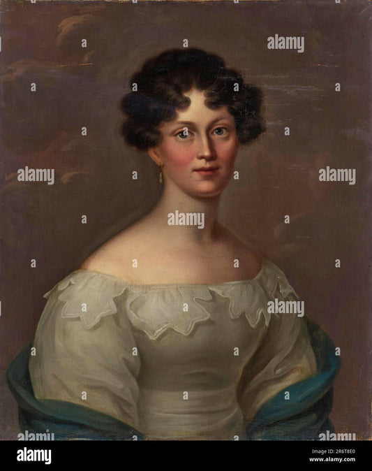 Portrait of a Young Woman by Franz Seraph Stirnbrand, vintage art, modern poster print