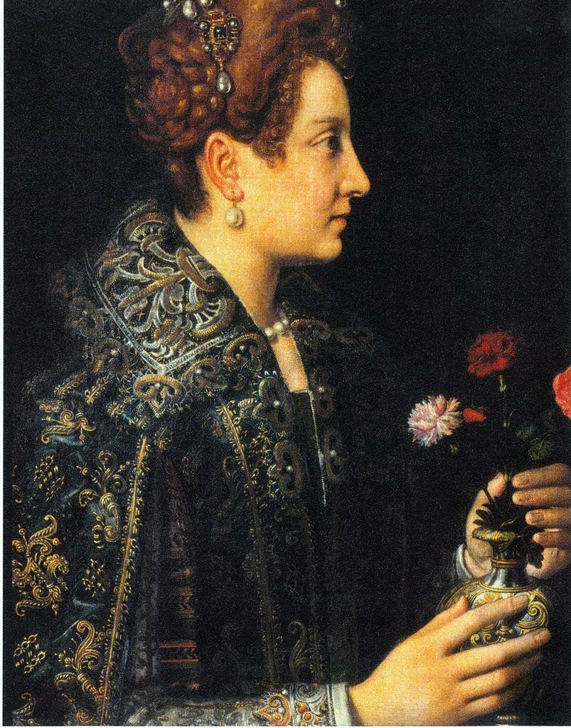 Portrait of a Young Woman in Profile, vintage artwork by Sofonisba Anguissola, A3 (16x12") Poster Print