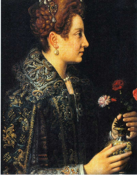 Portrait of a Young Woman in Profile, vintage artwork by Sofonisba Anguissola, A3 (16x12") Poster Print