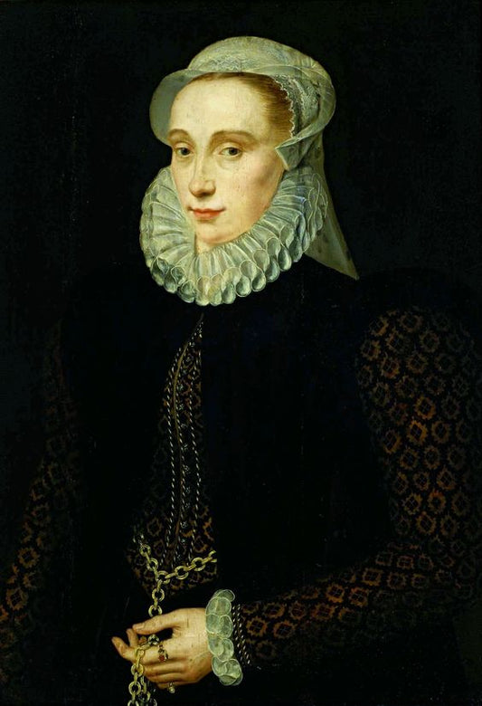Portrait of a young woman, vintage artwork by Adriaen Thomasz. Key, 12x8" (A4) Poster