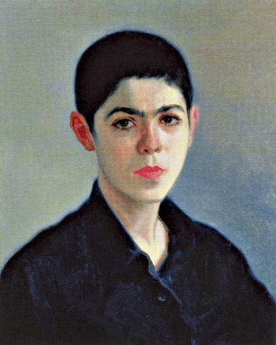 Portrait of a Youth by Mohammad Reza Irani, vintage art, modern poster print