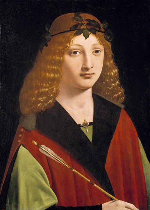 Portrait of a Youth Holding an Arrow, vintage artwork by Giovanni Antonio Boltraffio, A3 (16x12") Poster Print