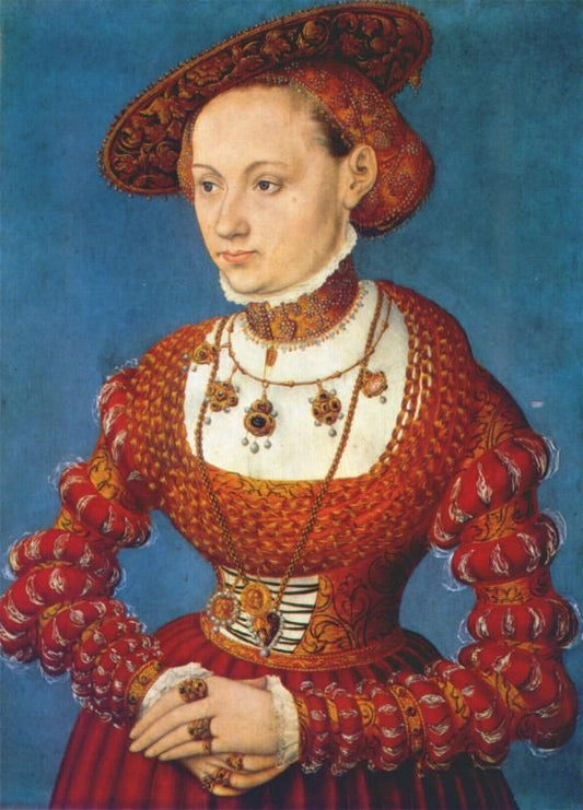 Portrait of Agnes von Hayn, vintage artwork by Lucas Cranach the Younger, A3 (16x12") Poster Print
