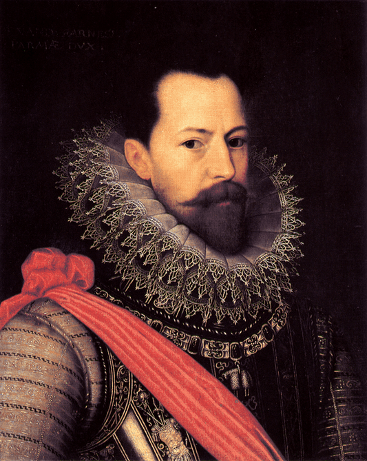 Portrait of Alessandro Farnese, duke of Parma and Piacenza, vintage artwork by Otto van Veen, A3 (16x12") Poster Print