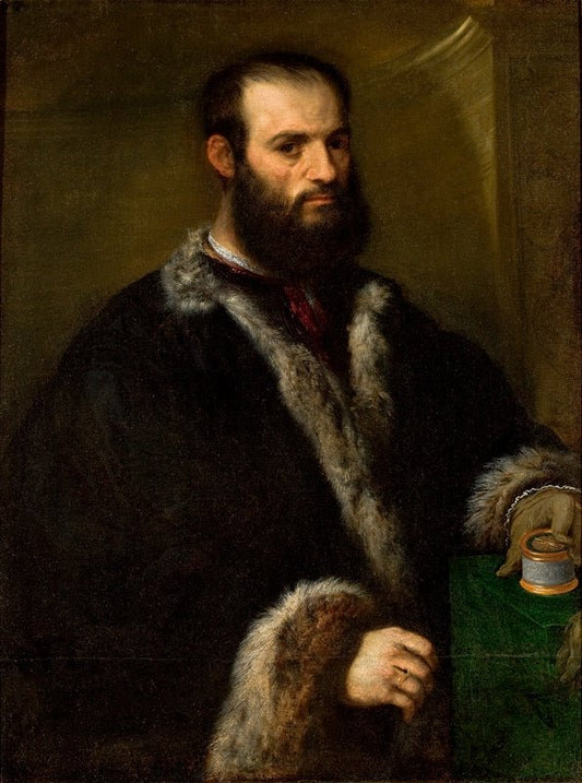 Portrait of Alvise Contarini, vintage artwork by Paris Bordone, A3 (16x12") Poster Print