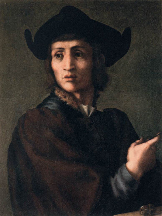 Portrait of an Engraver of Semi-Precious Stones, vintage artwork by Pontormo, A3 (16x12") Poster Print