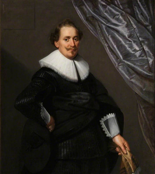 Portrait of an Unknown Gentleman, Aged 34, vintage artwork by Paulus Moreelse, 12x8" (A4) Poster